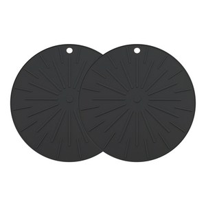 가쯔 실리콘 인덕션 보호 매트 스크래치 방지 냄비받침, 다크그레이, 2개