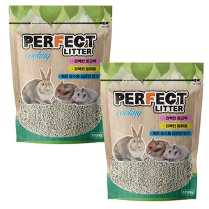 펫우리 퍼펙트 쿨링 소동물 화장실모래, 1.2kg, 2개