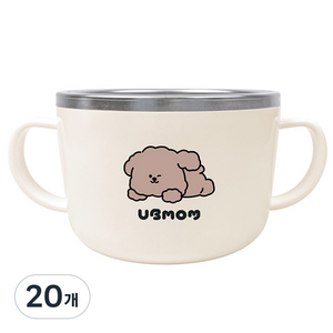 유비맘 초코몽이 스텐인리스 면기, 베이지, 20개
