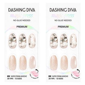 데싱디바 매직프레스 네일팁 로즈 피즈 아몬드, 누드, 2세트