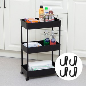 코멧 홈 3단 수납 선반, 블랙