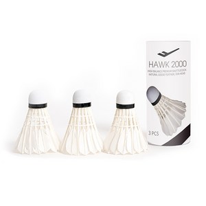 프로스펙스 깃털 셔틀콕 HAWK 2000, 화이트, 3개입, 1개
