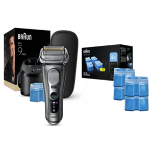 BRAUN 시리즈 9 PRO+ 울트라 씬 전기면도기 + 세정액 5p 세트, 9665cc(면도기), CCR(세정액), 면도기(그라파이트) + 세정액(단일 색상)