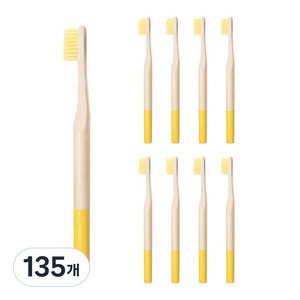 트레이드미 순한 대나무 칫솔 컬러모 옐로우, 135개, 1개입