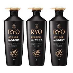 려 홍진단 검은콩 모근영양 샴푸 화이트 플로럴향, 820ml, 3개