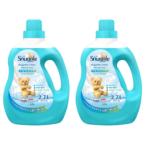 스너글 허거블 코튼 클린 앤 케어 액체 세탁세제 본품, 2.7L, 2개