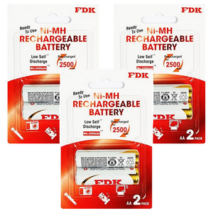 에프디케이 니켈수소 AA충전지 2500mAh, 2개입, 3개