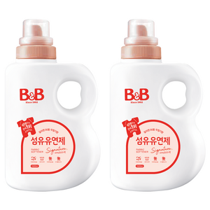 비앤비 섬유유연제 자스민 앤 로즈 본품, 1.5L, 2개