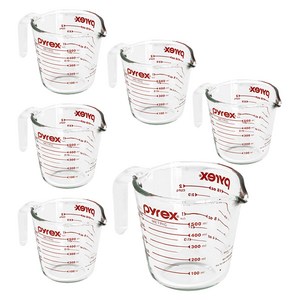 파이렉스 내열유리 오리지널 계량컵, 투명, 500ml, 6개
