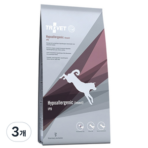 트로벳 강아지 IPD 곤충 처방식사료, 감자, 3kg, 3개, 피부/피모+알러지