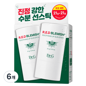 닥터지 레드 블레미쉬 수딩 업 선스틱 듀오 세트 SPF50+ PA++++, 42g, 6개