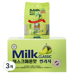 밀크클래식쌀과자 메론맛 12p, 672g, 3개