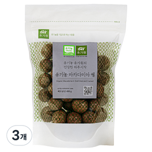 유가원 유기농 마카다미아 쉘, 400g, 3개