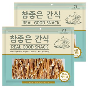 헬로도기 강아지 참좋은 건조간식, 우유치킨껌, 400g, 2개