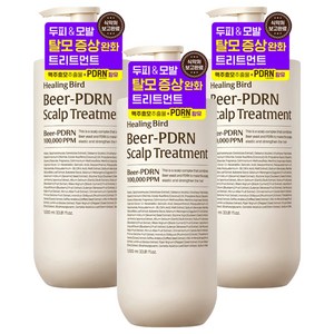 힐링버드 비어 피디알엔 두피 트리트먼트, 1L, 3개