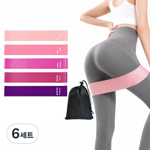 와이홉 스포츠 TPE 루프밴드 5종 세트, 그라데이션 핑크, 6세트