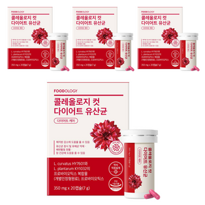 푸드올로지 정품 콜레올로지컷 다이어트 유산균, 20정, 4개