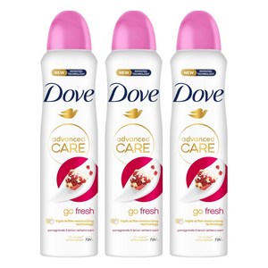 도브 데오드란트 스프레이 석류&레몬버베나향, 3개, 150ml