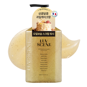 럽센트 바디 스크럽 워시 벌스데이케이크 라즈베리 바닐라향, 1개, 500ml