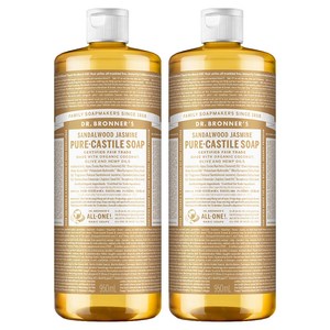 닥터브로너스 퓨어 캐스틸 솝 페이스 앤 바디워시 샌달우드 자스민, 950ml, 2개