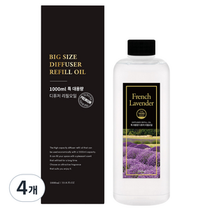 더허브샵 리필 오일, 프렌치라벤더, 1L, 4개