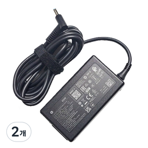 HP 노트북 충전기 19.5V 3.33A 65W 연결잭 직경 4.5X3.0mm 블루팁 (전원케이블 포함), HP 65W 노트북 충전기 + 전원케이블 포함, 2개