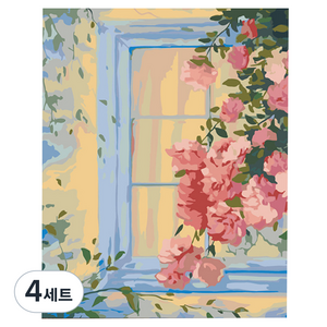 특별한상점 유화 DIY그림그리기 세트 30 x 40 cm, 핑크 장미, 4세트