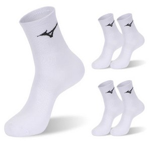 미즈노 남녀공용 스피드 미드 스포츠 양말, 화이트, 5세트