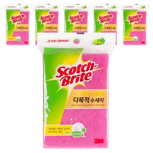 스카치브라이트 제로스크래치 다목적 수세미, 1개입, 6개