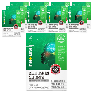 내츄럴플러스 포스파티딜세린 징코 브레인, 60정, 10개