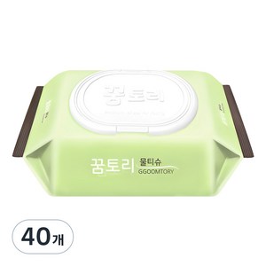 꿈토리 뉴 가득찬 챔프 엠보싱 유아물티슈 캡형, 55g, 100매, 40개