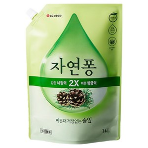 [비건라이프] 자연퐁 찌든때 걱정없는 솔잎 주방세제 파우치형, 1.18L, 1개