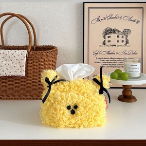 스카위즈 귀여운 강아지 티슈 케이스 2호, 옐로우, 1개