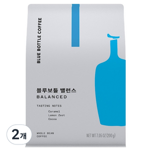 블루보틀커피 밸런스 원두, 홀빈(분쇄안함), 200g, 2개