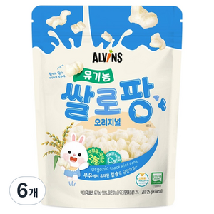 엘빈즈 유기농 쌀로팡 오리지널, 오리지널맛, 25g, 6개