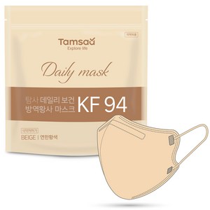 탐사 KF94 데일리 마스크 지퍼백 대형, 25개입, 1개, 베이지