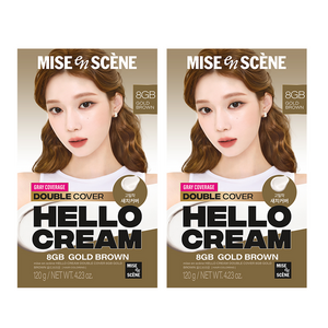미쟝센 헬로크림 더블커버 새치 염색제, 골드브라운, 2개