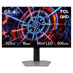 TCL QHD 320Hz Mini LED HDR 600 HFS 게이밍 모니터, 68.4cm, 27P2A Pro