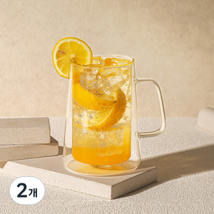메종오브제 몬즈 더블월 내열유리 이중컵 루체 L 540ml, 2개
