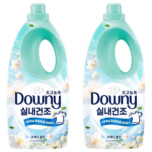 다우니 실내건조 초고농축 섬유유연제 프레시 클린 본품, 2L, 2개
