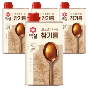 백설 고소함 가득 참기름, 330ml, 4개