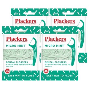 플랙커스 마이크로 민트 치실, 8cm, 36개입, 4개