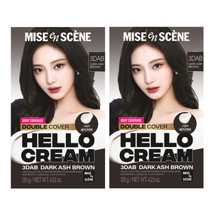 미쟝센 헬로크림 더블커버 새치 염색제, 다크애쉬브라운, 2개