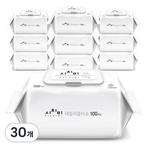 시치미 쓱 데일리 물티슈 캡형, 50g, 100개입, 30개