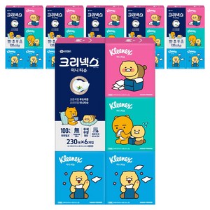 크리넥스 코튼처럼 부드러운 프리미엄 미니티슈 카카오프렌즈, 230매입, 36개