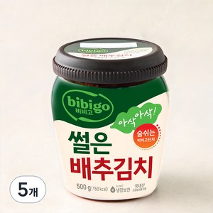 비비고 썰은 배추김치, 500g, 5개