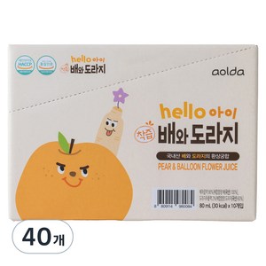 아올다 헬로아이 착즙 배와도라지, 80ml, 40개
