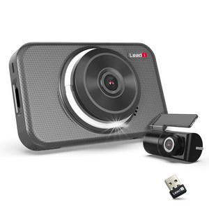 리드아이 K4 와이파이 커넥티드 전후방 FHD 2채널 블랙박스 R-R-HYo-LEAD, 64GB, 동글이