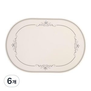 디아르 플래티넘 실리콘 방수 식탁매트 그라치오소, 오트밀베이지, 43 x 29.5 cm, 6개