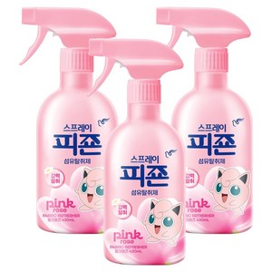 피죤 스프레이 강력 섬유탈취제 핑크로즈, 430ml, 3개